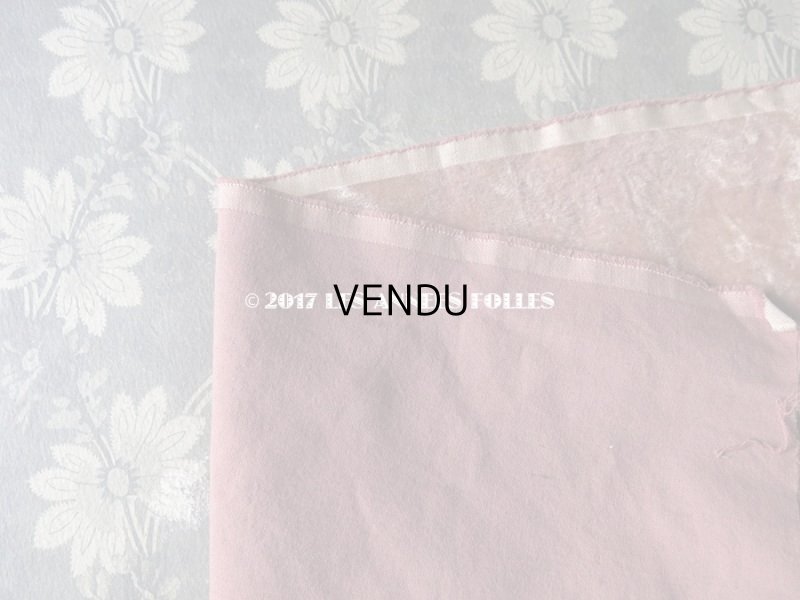 画像7: 19世紀末 アンティーク ファブリック シルク製 ベルベット オールドローズ