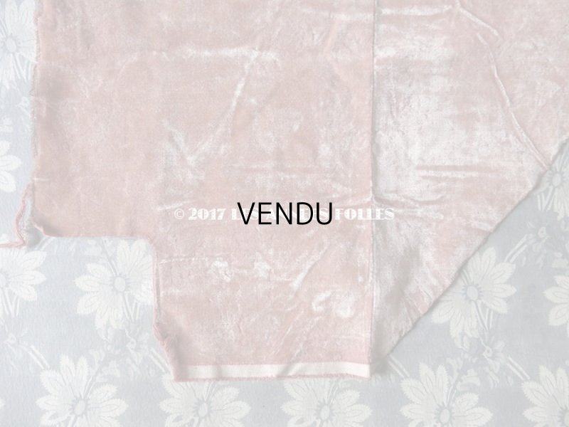 画像4: 19世紀末 アンティーク ファブリック シルク製 ベルベット オールドローズ