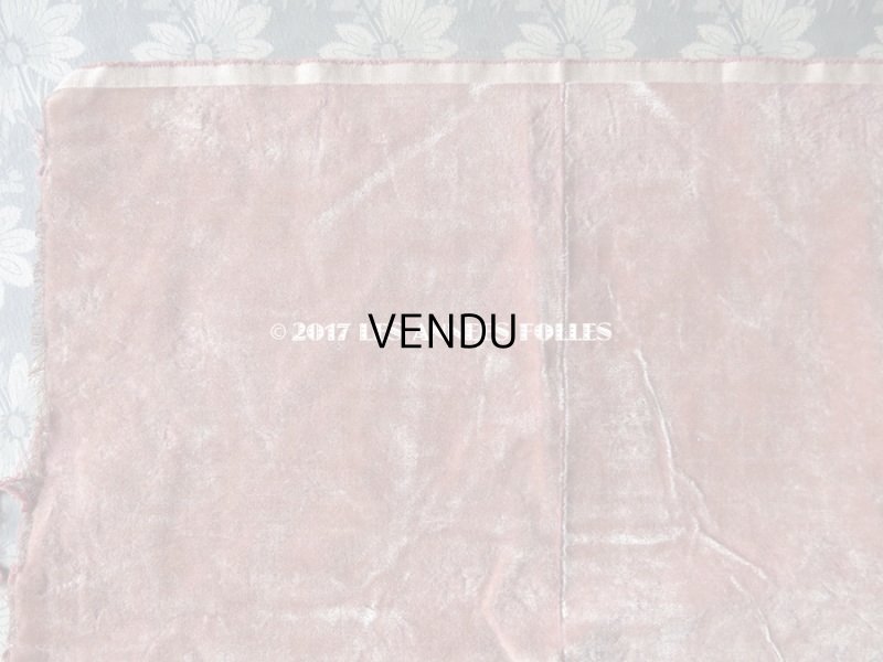 画像3: 19世紀末 アンティーク ファブリック シルク製 ベルベット オールドローズ