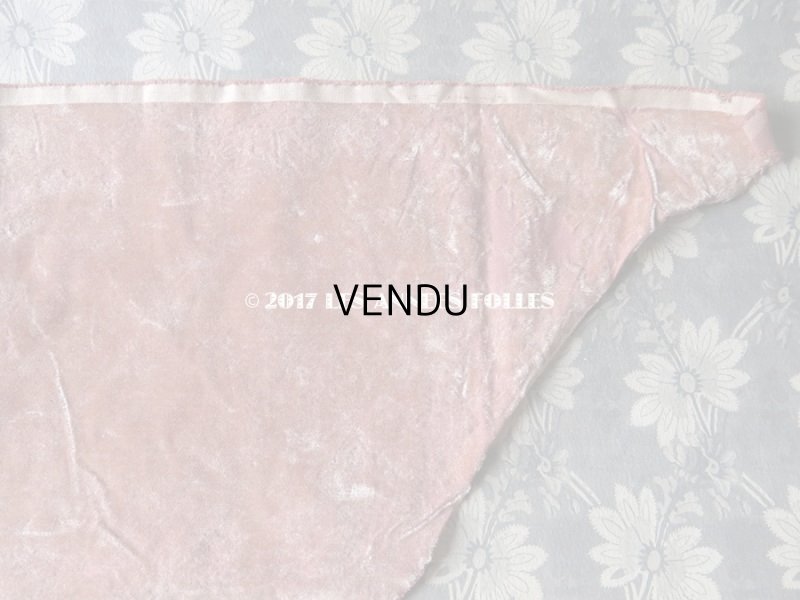 画像5: 19世紀末 アンティーク ファブリック シルク製 ベルベット オールドローズ