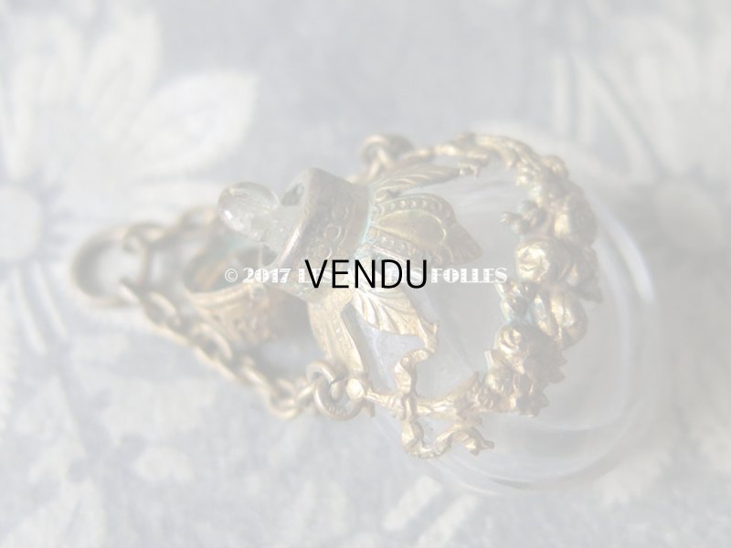 画像7: アンティーク シャトレーヌ用 薔薇のガーランドのパフュームボトル 携帯用