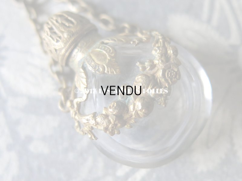 画像4: アンティーク シャトレーヌ用 薔薇のガーランドのパフュームボトル 携帯用