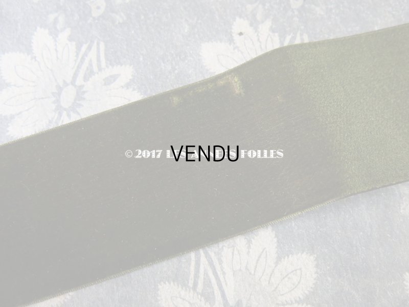 画像7: 19世紀末 アンティーク シルク製 幅広 ベルベットのリボン カーキ色  4.9m 幅5.6cm