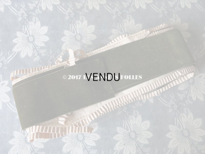 画像6: 19世紀末 アンティーク シルク製 幅広 ベルベットのリボン カーキ色  4.9m 幅5.6cm