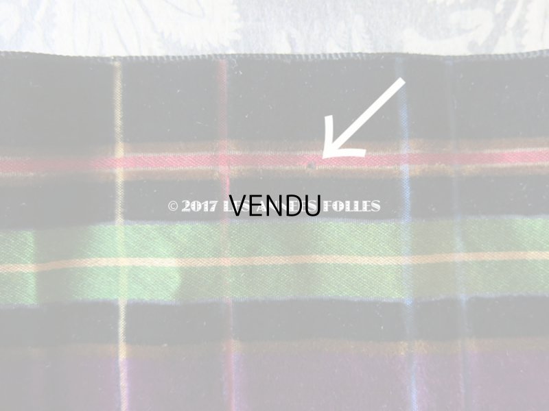 画像6: 19世紀末 アンティーク シルク製 幅広リボン ベルベット＆サテンの格子柄  72cm