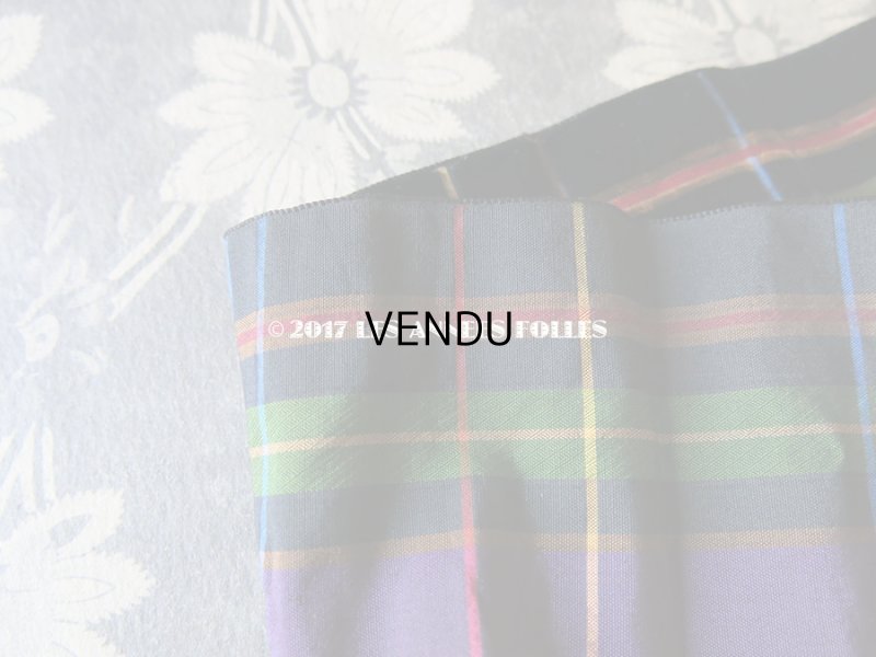 画像4: 19世紀末 アンティーク シルク製 幅広リボン ベルベット＆サテンの格子柄  72cm