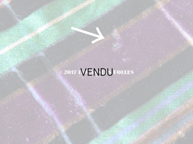 画像7: 19世紀末 アンティーク シルク製 幅広リボン ベルベット＆サテンの格子柄  72cm