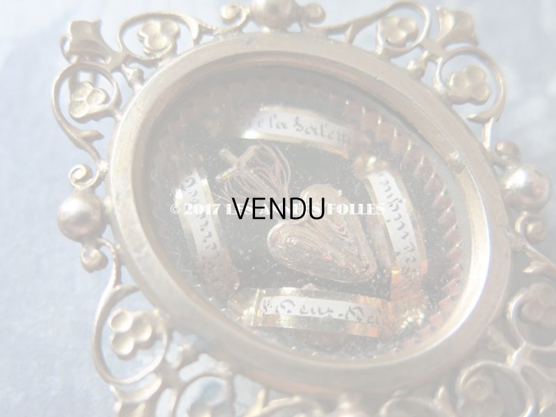 画像4: 【 2017クリスマスセール対象外 】 19世紀 アンティーク ルリケール　聖遺物のペンダント　クロス＆ハート 聖人の遺品