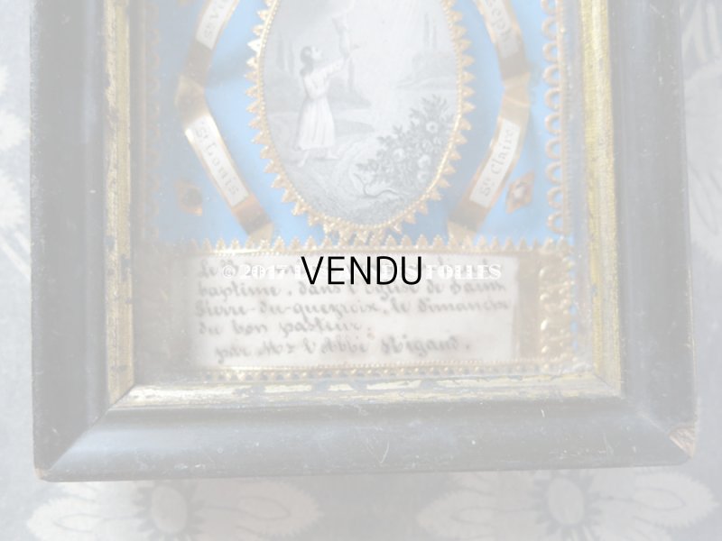 画像6: 1871年 アンティーク ルリケール 聖遺物のガラスフレーム  聖人の遺品