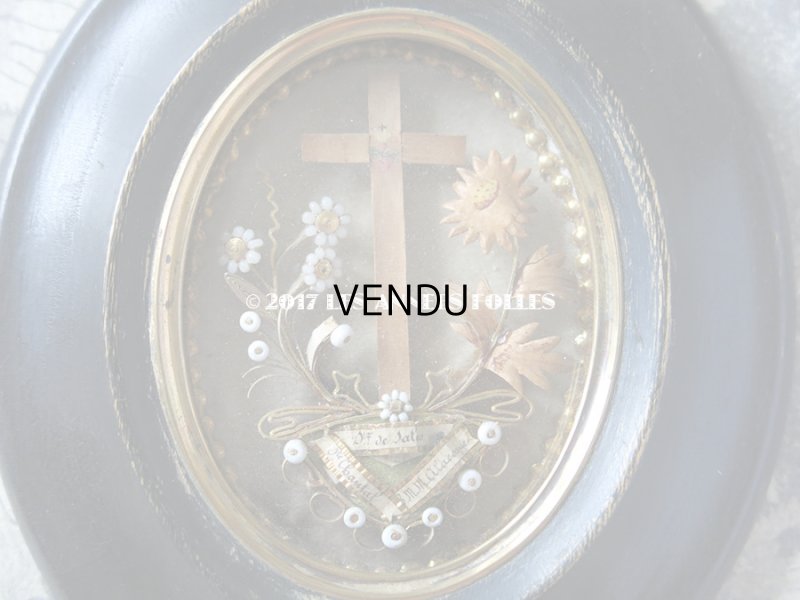 画像3: 19世紀 アンティーク ルリケール 聖遺物のガラスフレーム  聖人の遺品