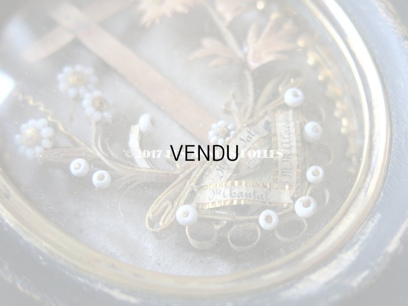 画像5: 19世紀 アンティーク ルリケール 聖遺物のガラスフレーム  聖人の遺品