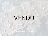 1920年代 アンティーク レース 薔薇刺繍入り ラベンダーピンク