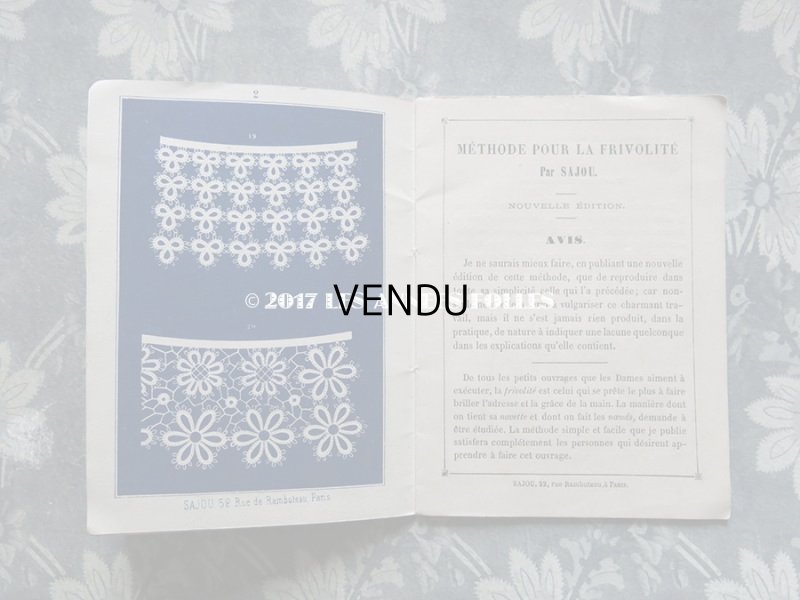 画像5: 1855〜1882年 アンティーク タティングレースのアクセサリーの図案帳 ALBUM POUR OUVRAGES EN FRIVOLITE N16 - MAISON SAJOU -