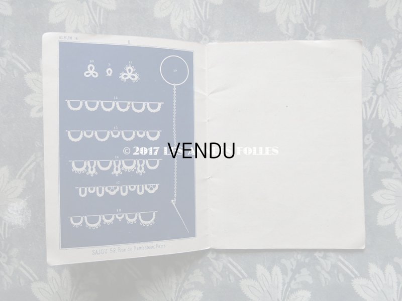 画像4: 1855〜1882年 アンティーク タティングレースのアクセサリーの図案帳 ALBUM POUR OUVRAGES EN FRIVOLITE N16 - MAISON SAJOU -