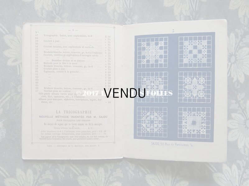 画像8: 1855〜1882年 アンティーク フィレレースの図案帳 ALBUM POUR OUVRAGES AU FILET N68 - MAISON SAJOU -