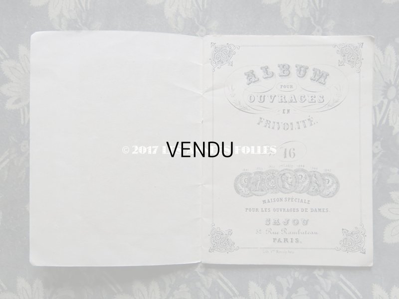 画像3: 1855〜1882年 アンティーク タティングレースのアクセサリーの図案帳 ALBUM POUR OUVRAGES EN FRIVOLITE N16 - MAISON SAJOU -