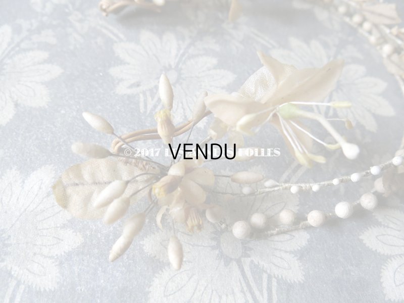 画像7: 1913年 アンティーク ワックスフラワーのヘッドリース & ブローチ ウェディング  結婚式 ティアラ