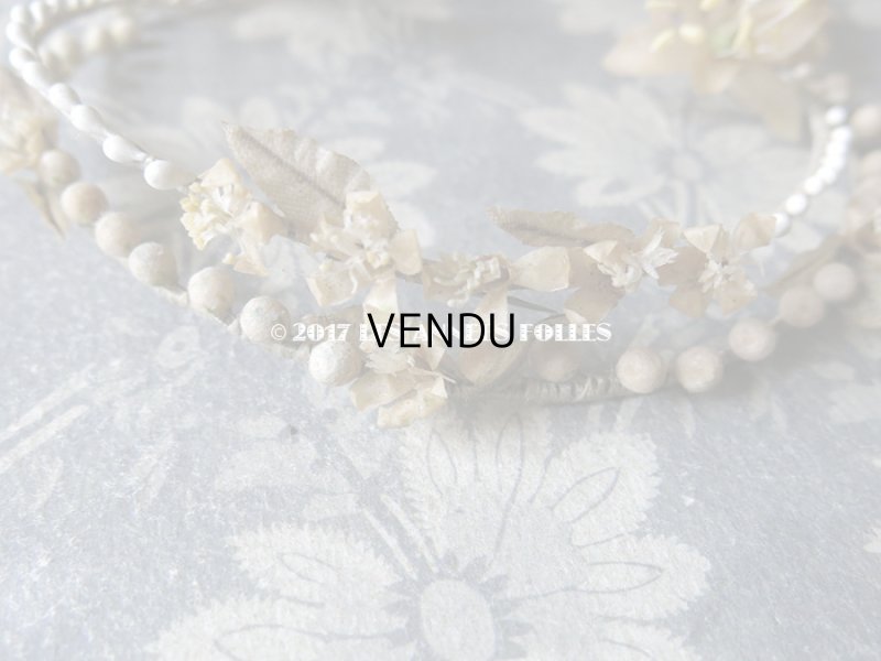 画像5: 1913年 アンティーク ワックスフラワーのヘッドリース & ブローチ ウェディング  結婚式 ティアラ