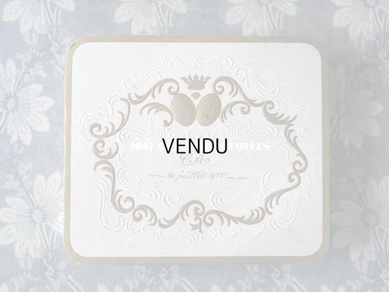 画像3: アンティーク 『マルキーズ・ ドゥ・セヴィニエ』　ドラジェのお菓子箱 バテム BAPTEME 16 JUILLET 1955 - MARQUISE DE SEVIGNE PARIS -