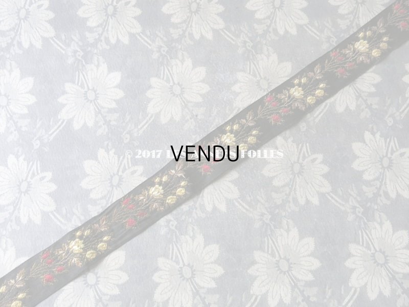 画像5: 19世紀末 アンティーク シルク製 ジャガード織 リボン 花模様 140cm 　