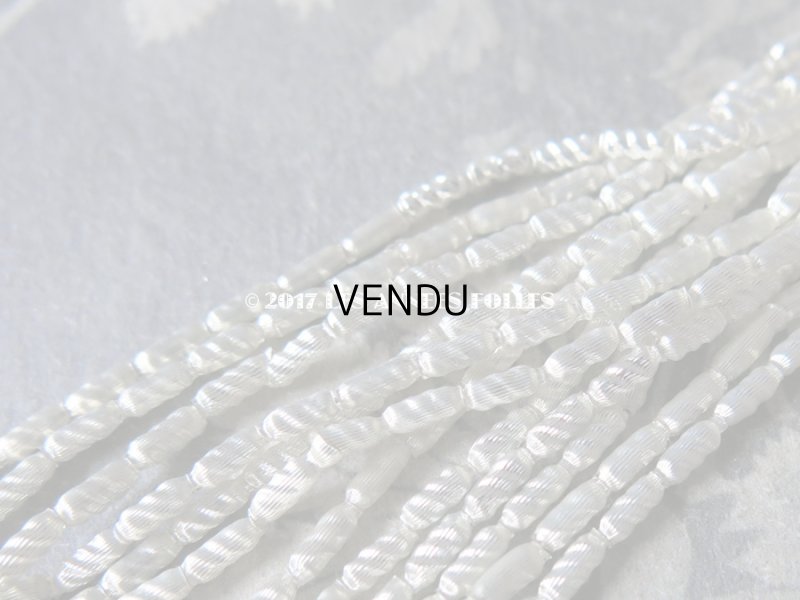 画像4: 1920年代 アンティーク 吹きガラス製 ビーズ シルバー ひねり模様 スフレビーズ 2×5mm 約600ピース