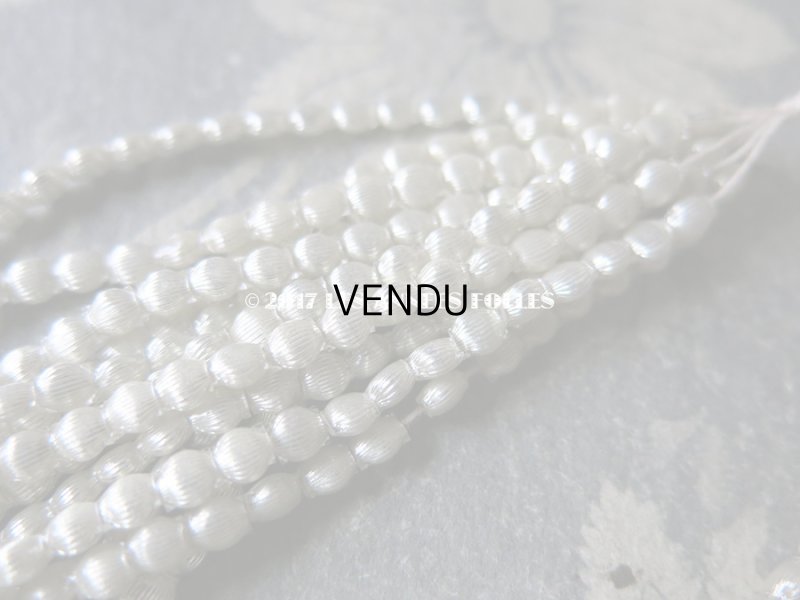 画像5: 1920年代 アンティーク 吹きガラス製 ビーズ ライン入り シルバー  スフレビーズ 4mm 