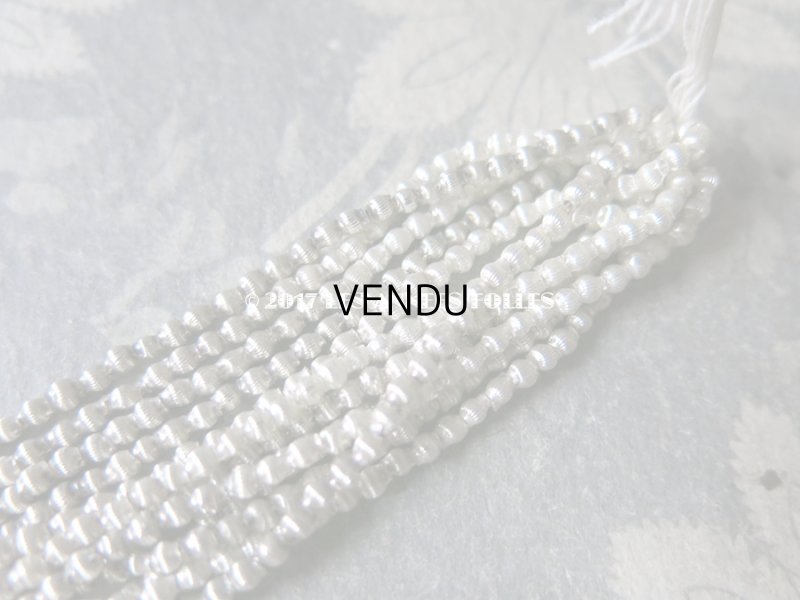 画像6: 1920年代 アンティーク 吹きガラス製 極小 ビーズ ライン入り シルバー  スフレビーズ 2×2.5mm  