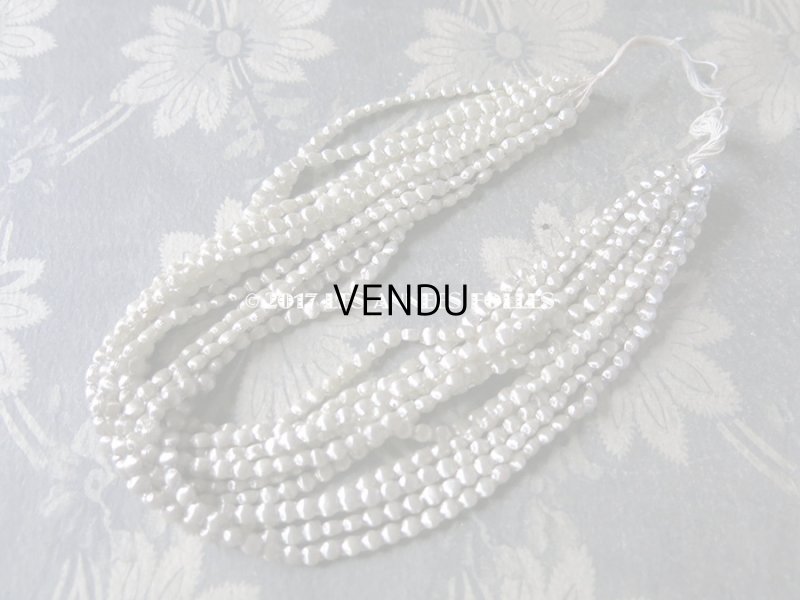 画像3: 1920年代 アンティーク 吹きガラス製 ビーズ ライン入り シルバー  スフレビーズ 4mm 