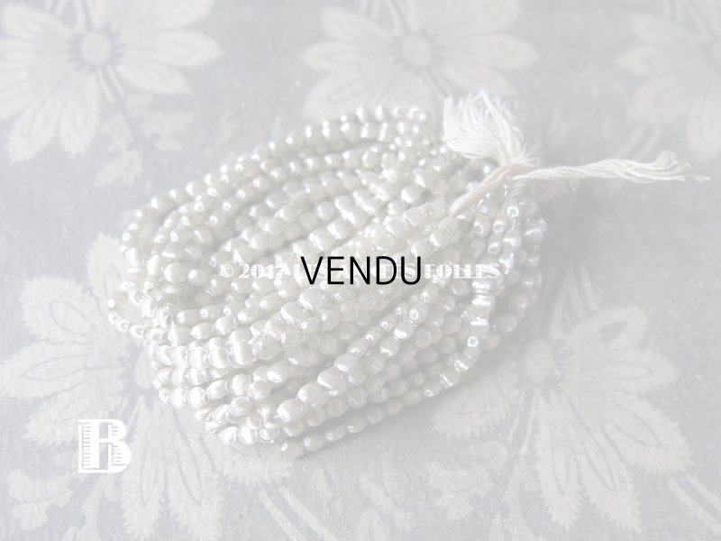 画像6: 1920年代 アンティーク 吹きガラス製 ビーズ ライン入り シルバー  スフレビーズ 4mm 