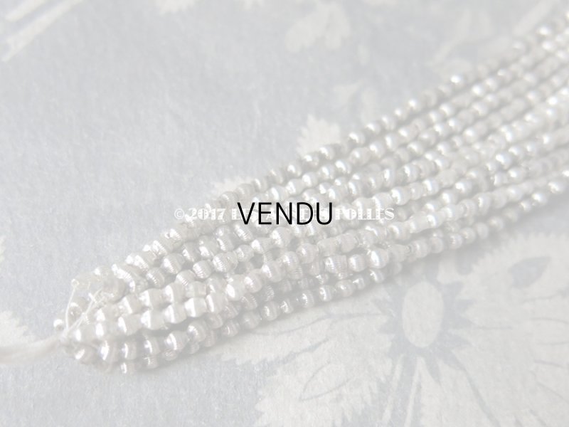 画像7: 1920年代 アンティーク 吹きガラス製 極小 ビーズ ライン入り シルバー  スフレビーズ 2×2.5mm  