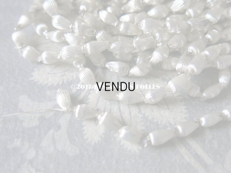 画像6: 1920年代 アンティーク 吹きガラス製 ビーズ ライン入り ドロップ型 シルバー  スフレビーズ 7×4mm 