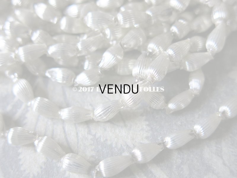 画像7: 1920年代 アンティーク 吹きガラス製 ビーズ ライン入り ドロップ型 シルバー  スフレビーズ 7×4mm 