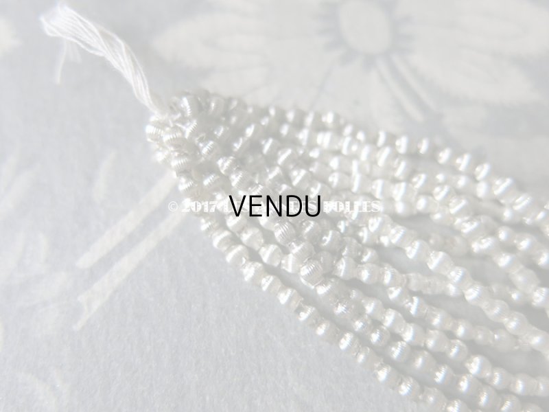 画像3: 1920年代 アンティーク 吹きガラス製 極小 ビーズ ライン入り シルバー  スフレビーズ 2×2.5mm  