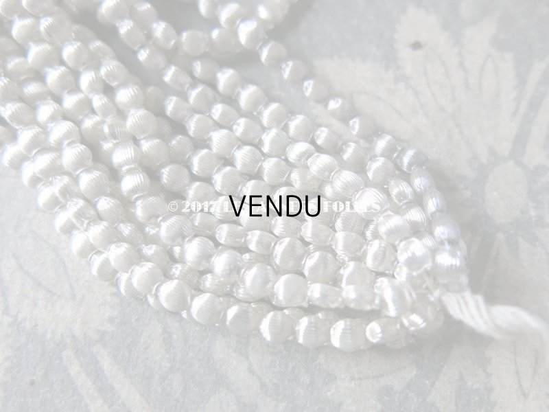 画像4: 1920年代 アンティーク 吹きガラス製 ビーズ ライン入り シルバー  スフレビーズ 4mm 