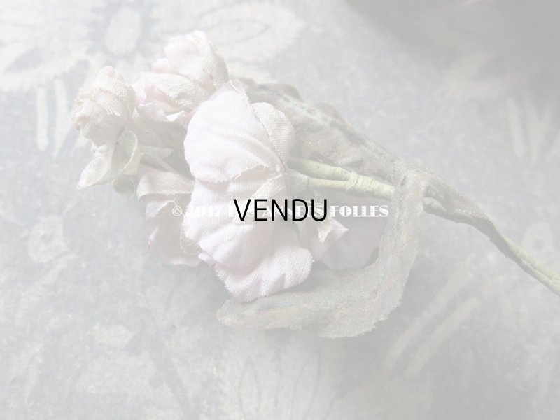 画像5: 1900年代 アンティーク　淡いピンクパープルの花のコサージュ 布花