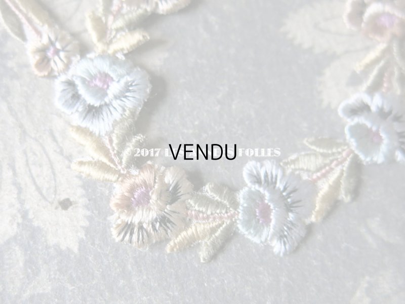 画像5: 1900年代 アンティーク  シルク製 リボン&フラワーリースの刺繍モチーフ 11