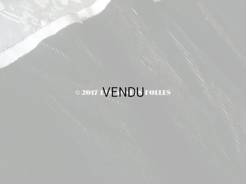 画像4: 19世紀末 アンティーク ファブリック シルク製 コーデュロイ 黒 ダブルフェイス 99×47.5cm　