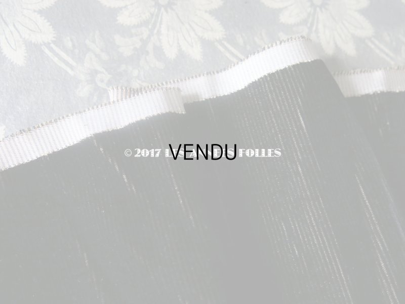 画像3: 19世紀末 アンティーク ファブリック シルク製 コーデュロイ 黒 ダブルフェイス 99×47.5cm　