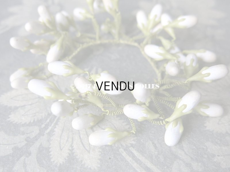 画像3: 19世紀 アンティーク ドール用 ワックスフラワーの小さなヘッドリース