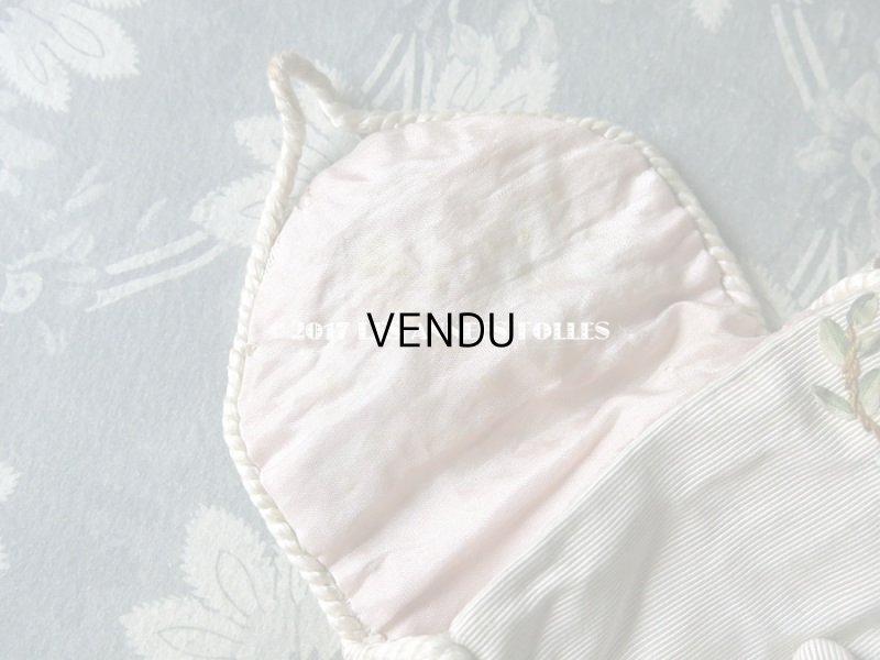 画像5: 1900年代 アンティーク シルク製 ファンのポシェット  リボン刺繍 花模様 リボンワーク