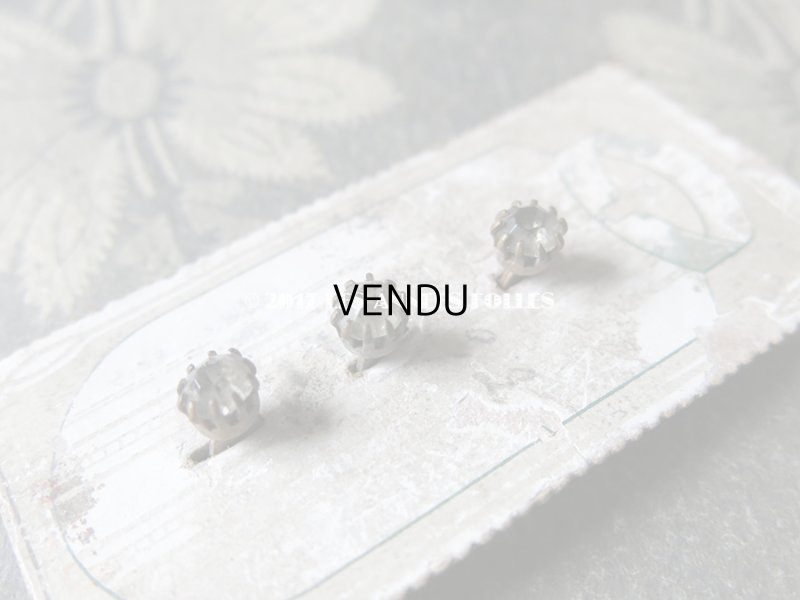 画像3: 19世紀末 アンティーク シャツ＆ブラウスの前たて用  ラインストーンのボタン　3ピースのセット 5mm 