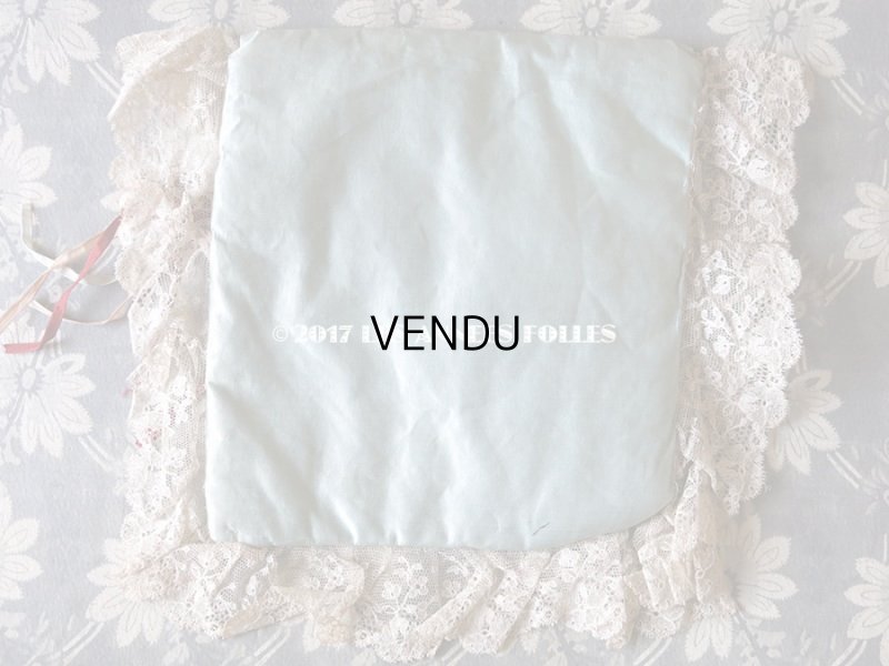 画像3: 1900年代 アンティーク シルク製 ハンキーケース  花模様のレース ハンカチ用ポシェット 