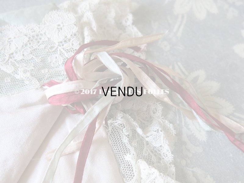 画像6: 1900年代 アンティーク シルク製 ハンキーケース  花模様のレース ハンカチ用ポシェット 