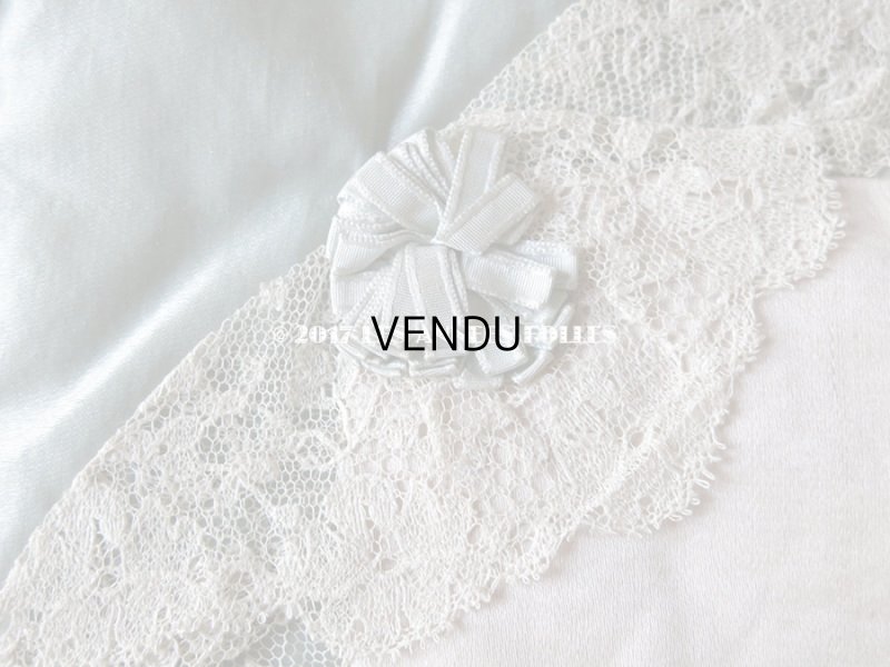 画像5: 1900年代 アンティーク シルク製 ハンキーケース  花模様のレース ハンカチ用ポシェット 