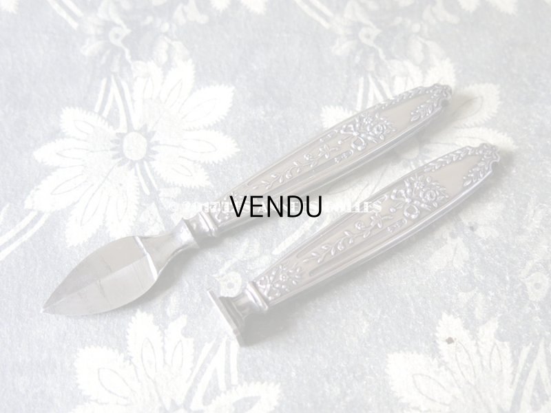 画像6: アンティーク シルバー製 レタリングセット 花＆リボン ペン軸 & シーリングスタンプ ＆レターオープナー & ペーパーナイフ & ペンシル