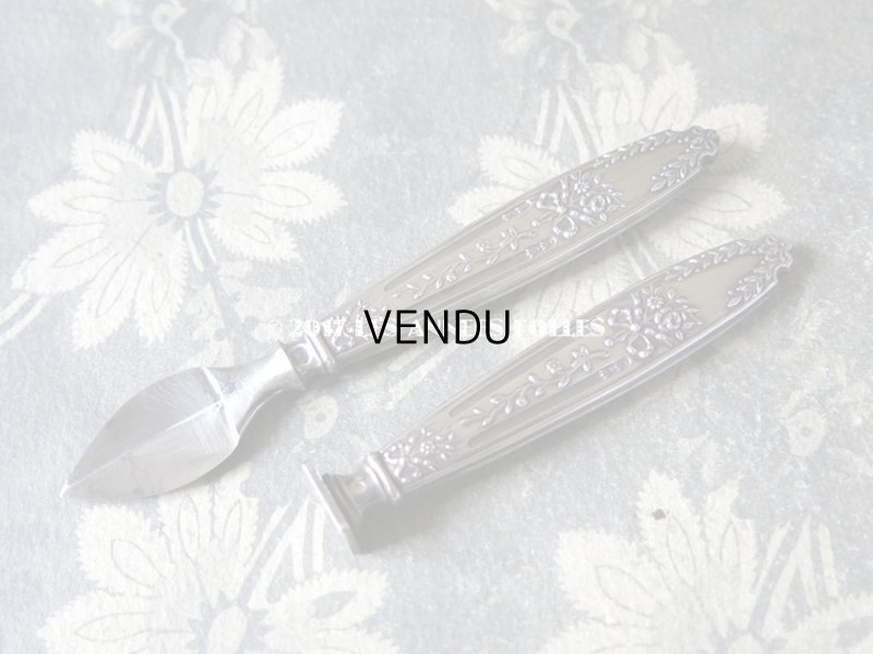 画像5: アンティーク シルバー製 レタリングセット 花＆リボン ペン軸 & シーリングスタンプ ＆レターオープナー & ペーパーナイフ & ペンシル