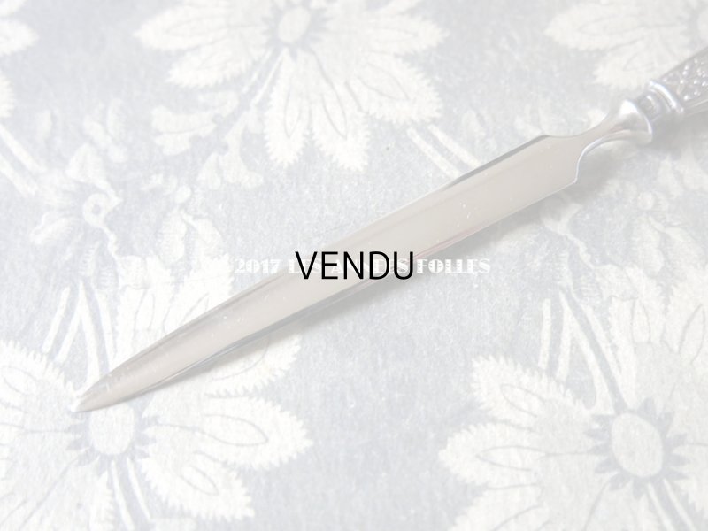 画像10: アンティーク シルバー製 レタリングセット 花＆リボン ペン軸 & シーリングスタンプ ＆レターオープナー & ペーパーナイフ & ペンシル