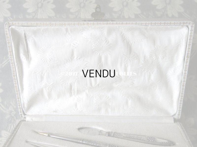 画像3: アンティーク シルバー製 レタリングセット 花＆リボン ペン軸 & シーリングスタンプ ＆レターオープナー & ペーパーナイフ & ペンシル