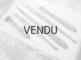 アンティーク シルバー製 レタリングセット 花＆リボン ペン軸 & シーリングスタンプ ＆レターオープナー & ペーパーナイフ & ペンシル