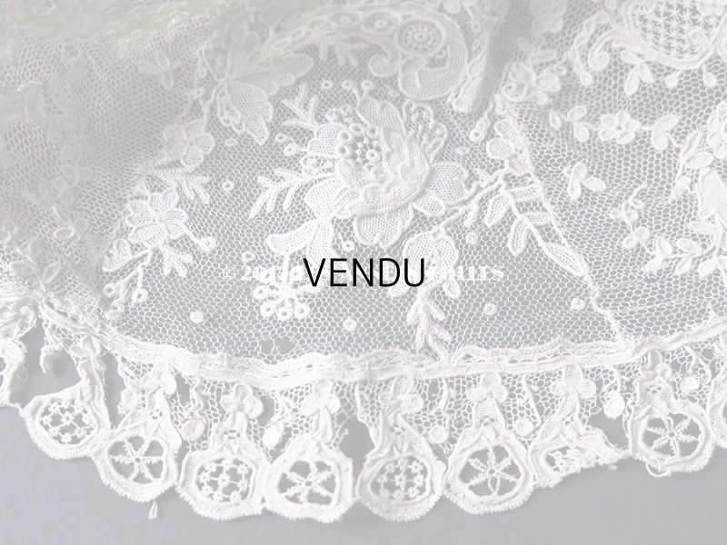 画像7: 19世紀末 アンティーク  ドール用 ポワンドローズのボネ ニードルレース 『ポワン・ド・ガーズ』『ポワン・ド・ローズ』